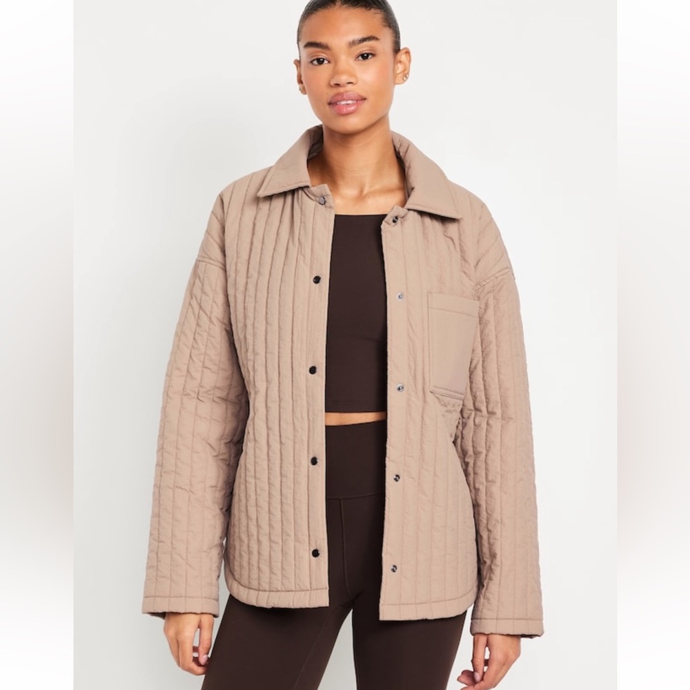 Quilted Tan Jacket - lightweight & water resistant